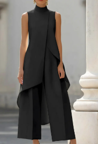Annika | Asymmetrisches Zweiteiler-Set – Hoher Kragen für Damen