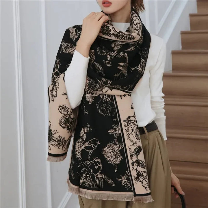 Drune | Oversized Shawl – Elegant Floral Design for Women
