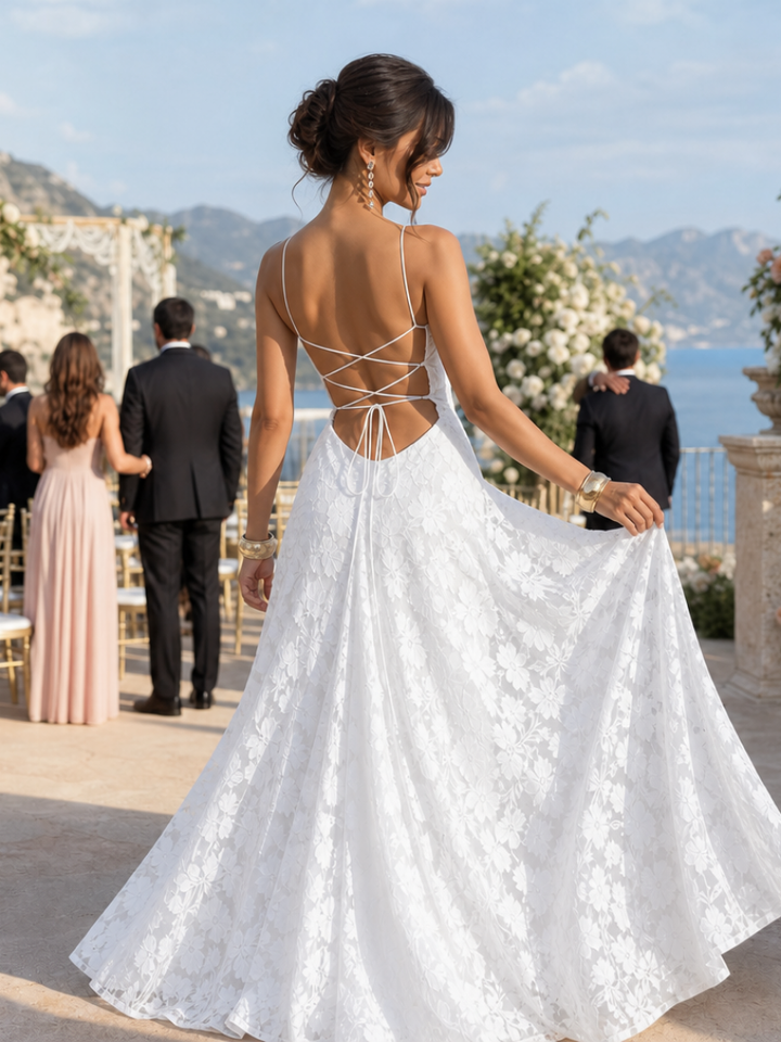 Valenne | Maxikleid mit Spitzen-Overlay