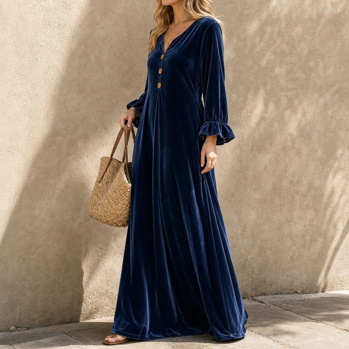 Veloura | Ruffled Sleeve Maxi Dress – Elegantes Design für Frauen