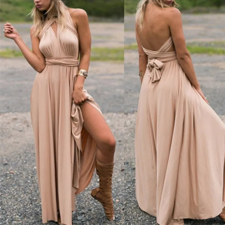 Sofia | Damen V Ausschnitt Maxikleid