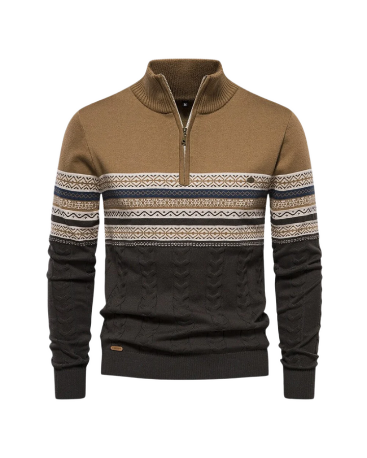 Givalli | Baumwoll Zip-Pullover mit Muster