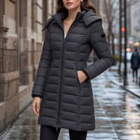 Mia | Elegante Mid-Length Pufferjacke Mit Kapuze Und Wärmender Steppung