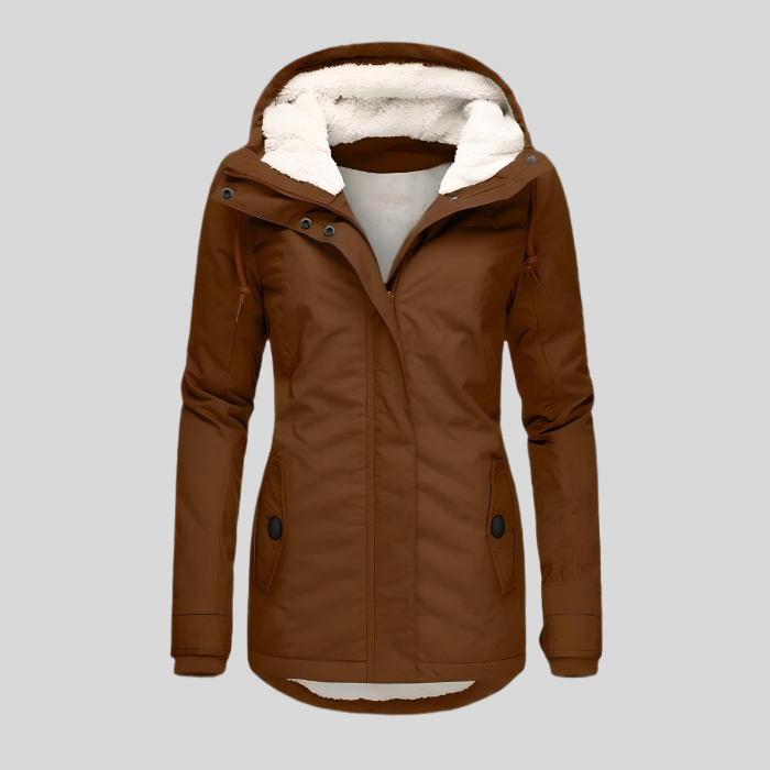 Christin | Wasserdichte Lange Jacke mit Kapuze