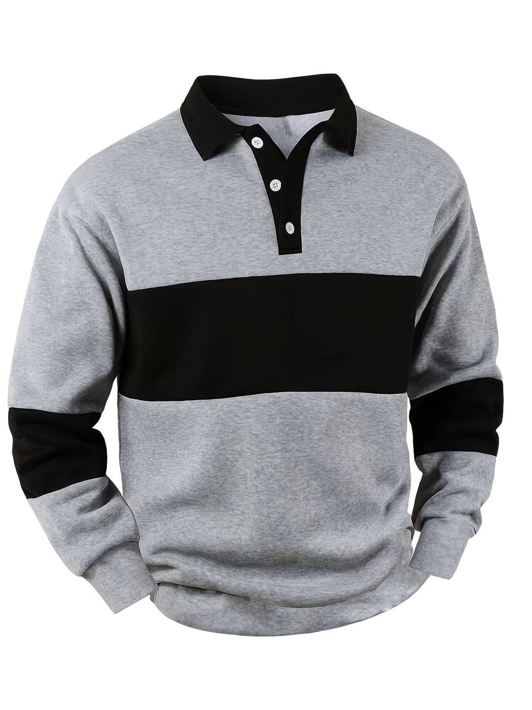 Grayson | Colour-Block Langarm Polo-Shirt