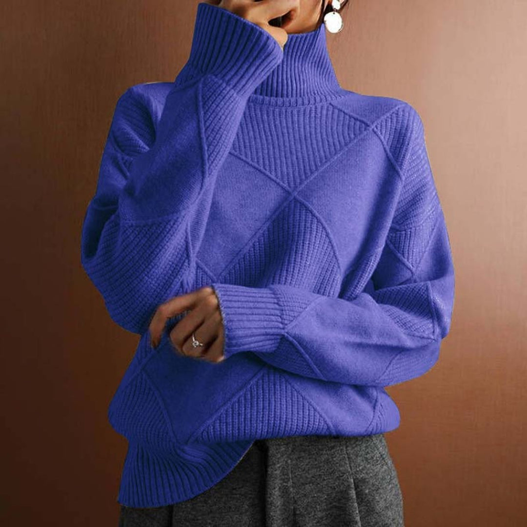 Greta | Rollkragenpullover – Lässiger Stil mit Rautenmuster für Damen