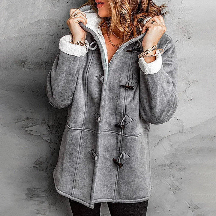 Plushbelle | Wintermantel mit Kapuze – Plüschfutter für Damen