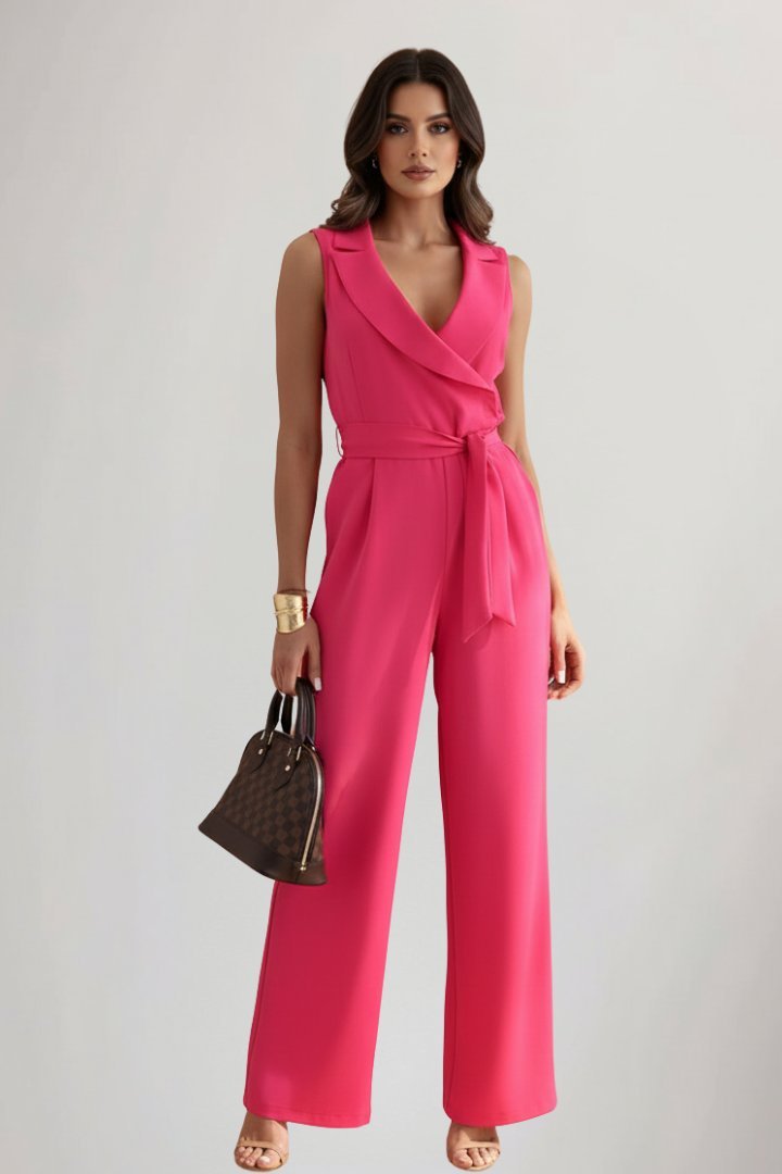 Amelie | Weitbein-Jumpsuit – Eleganter Blazerkragen für Damen
