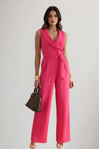 Elizabeth | Eleganter Damen-Jumpsuit mit Wickelfront und weitem Bein