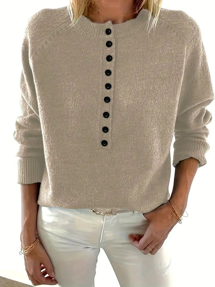 Marlene | Knitted Sweater – Stylish V-Neck Design for Women