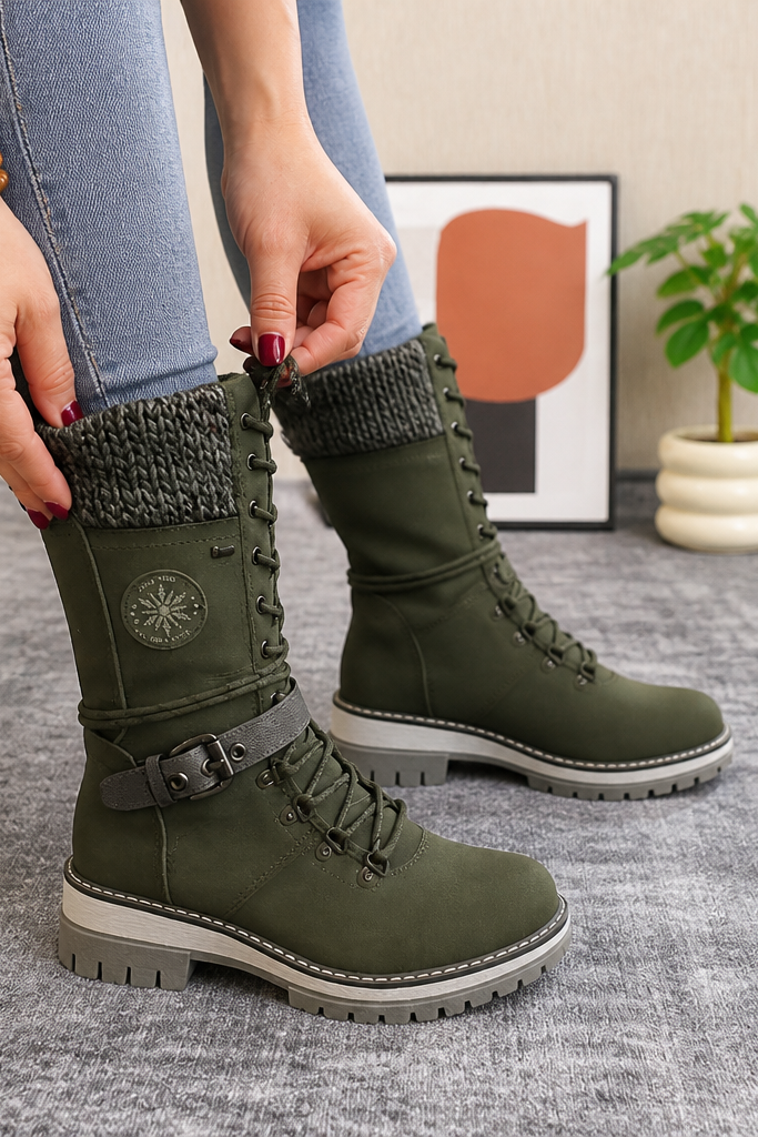 Snowbella | Kniehohe Winterstiefel mit seitlichem Reißverschluss