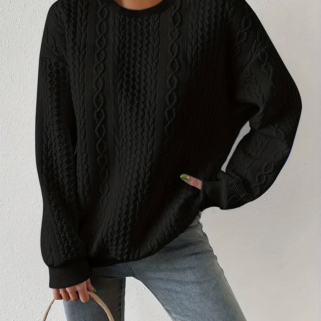 Joyce | Textured Cable-Knit Sweatshirt – Zeitlos Elegant