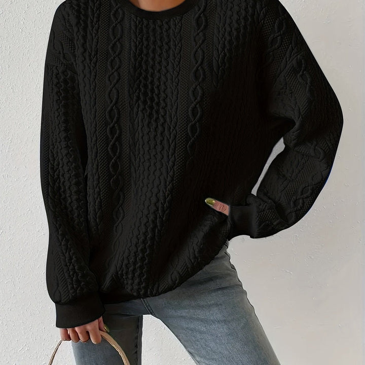 Joyce | Textured Cable-Knit Sweatshirt – Zeitlos Elegant