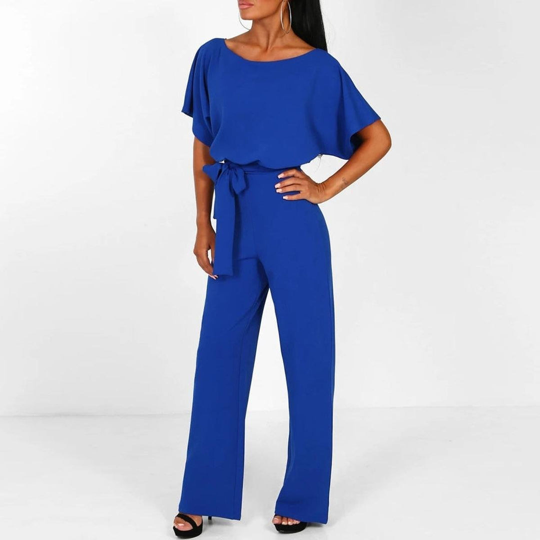 Viola | Damen Jumpsuit – Lässiger Kurzarm-Stil mit Gürtel
