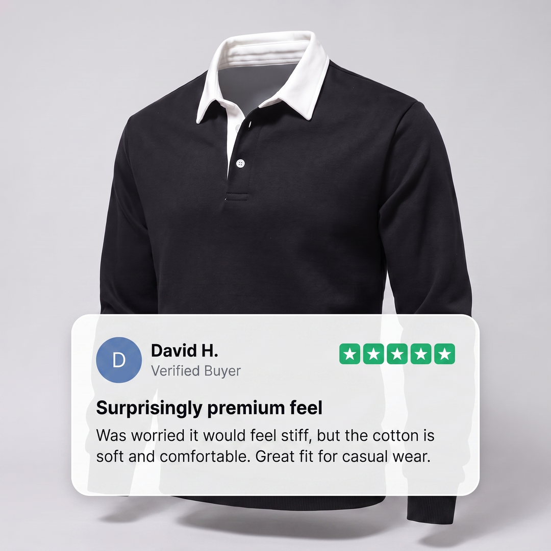 Ellison | Polo Sweater mit langen Ärmeln für Herren