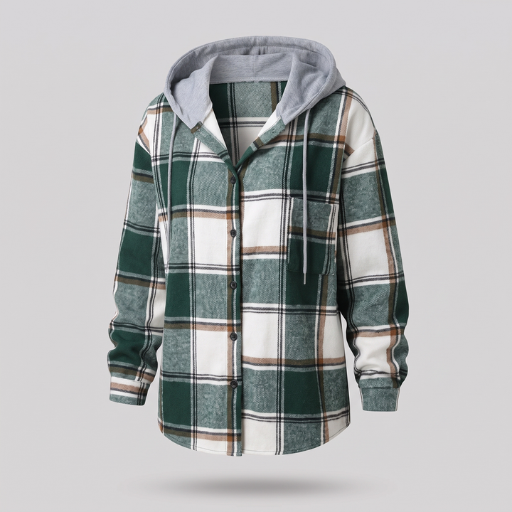 Glenna | Highland Plaid Hooded Coat – Modischer Komfort für Frauen