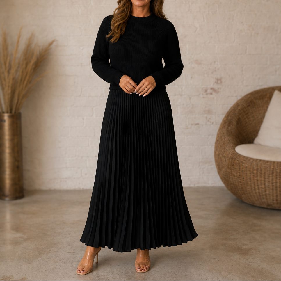 Wearbella | Pleated Maxi Dress mit Strick-Oberteil