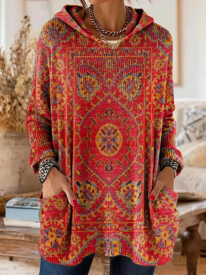 Vivid | Hoodies – Vintage-Inspired Ethnic Print for Women