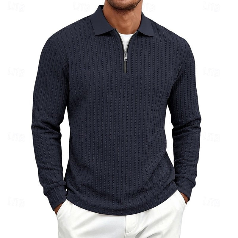 Rhett | Textured Quarter-Zip Polo Shirt – Moderner Stil für Männer