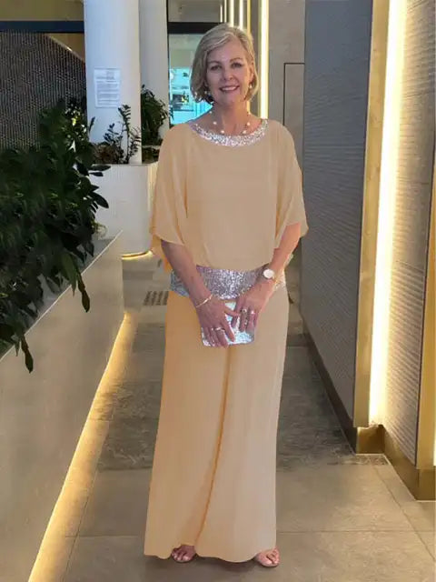 Katrin | Elegant, Flowing Two-Piece Set with Wide-Leg Trousers