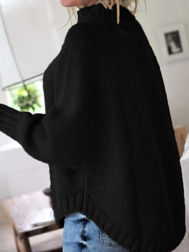 Corinna | Grober Rollkragen-Kabelstrickpullover für Frauen