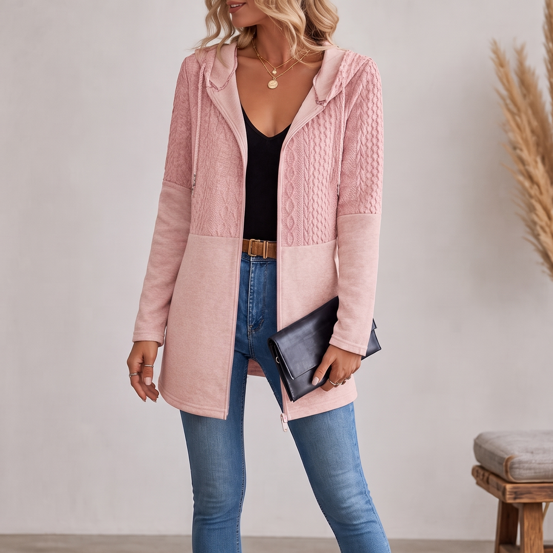 Wearbella | Cable-Knit Longline Zip-Up Hoodie – Bequemer Style für jeden Tag