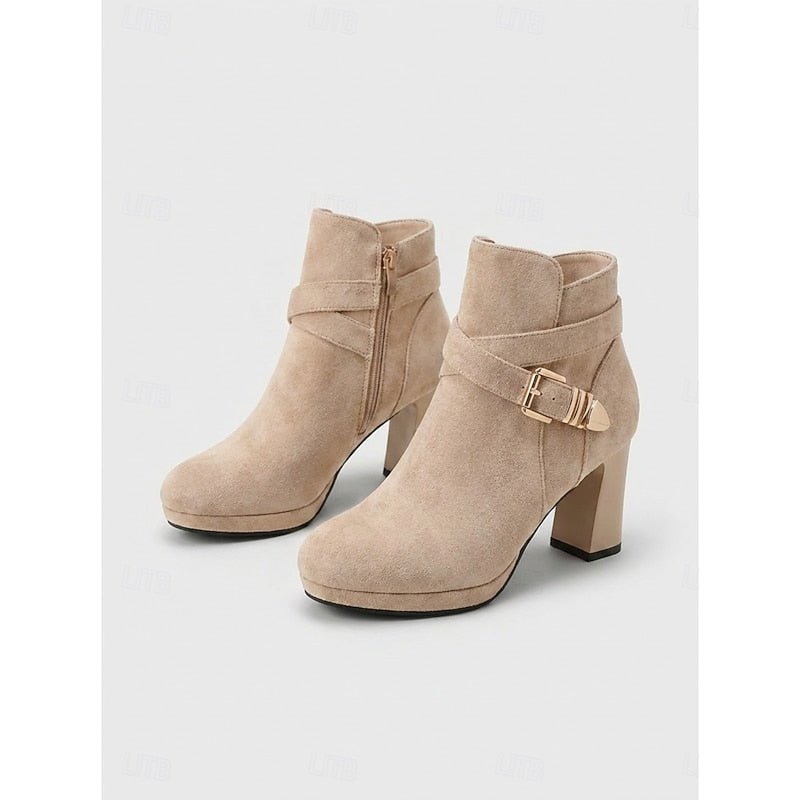 Renata | Block Heel Ankle Boots mit Schnalle