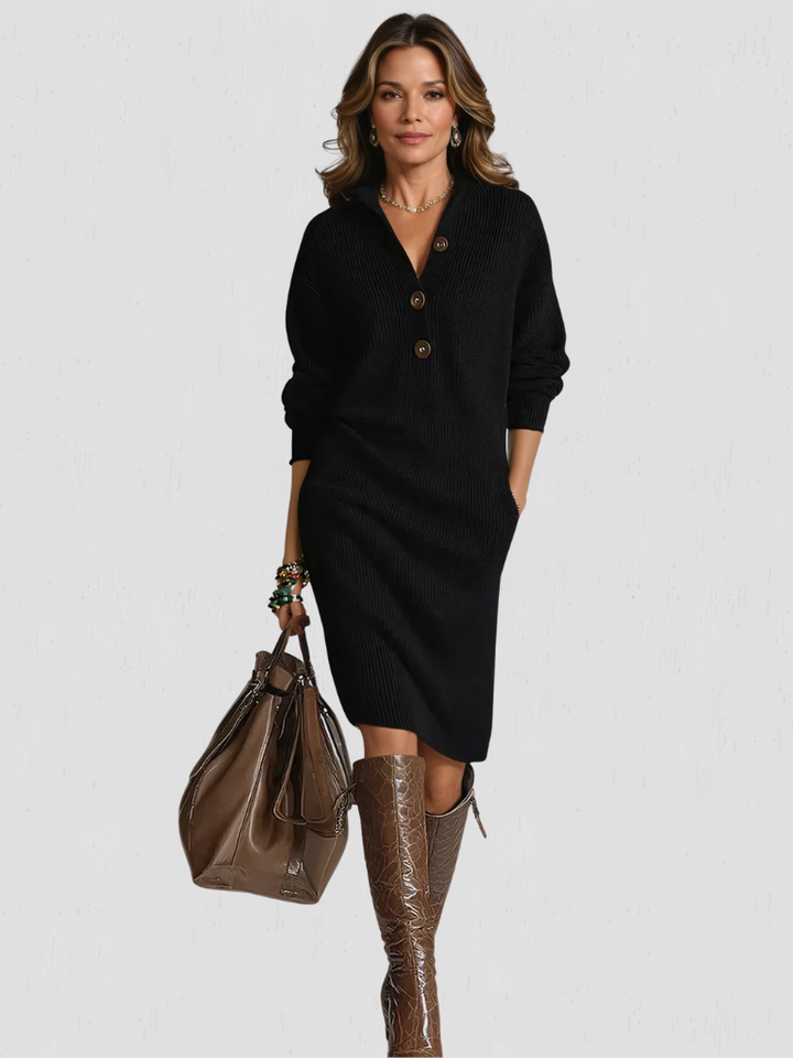 Marielle | Strickkleid mit Kragen – Zeitlose Eleganz für Damen