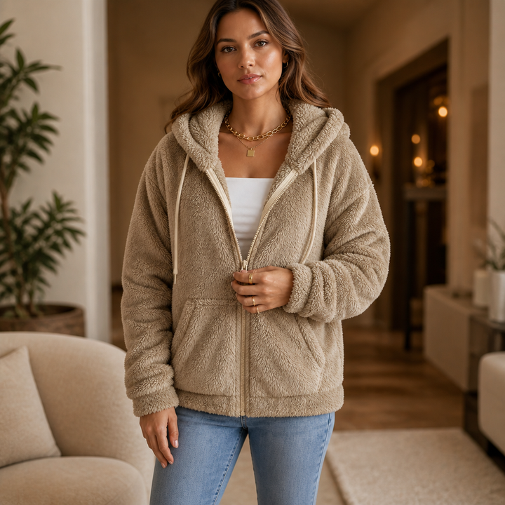 Cloudhug | Hooded Plush Zip-Up Jacket – Weich und Warm für Frauen