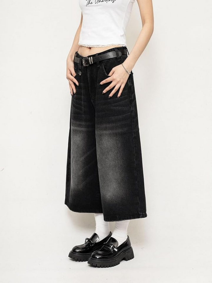 Mia | Retro Denim Culottes: Wide-Leg Trousers for a Striking Streetwear Look