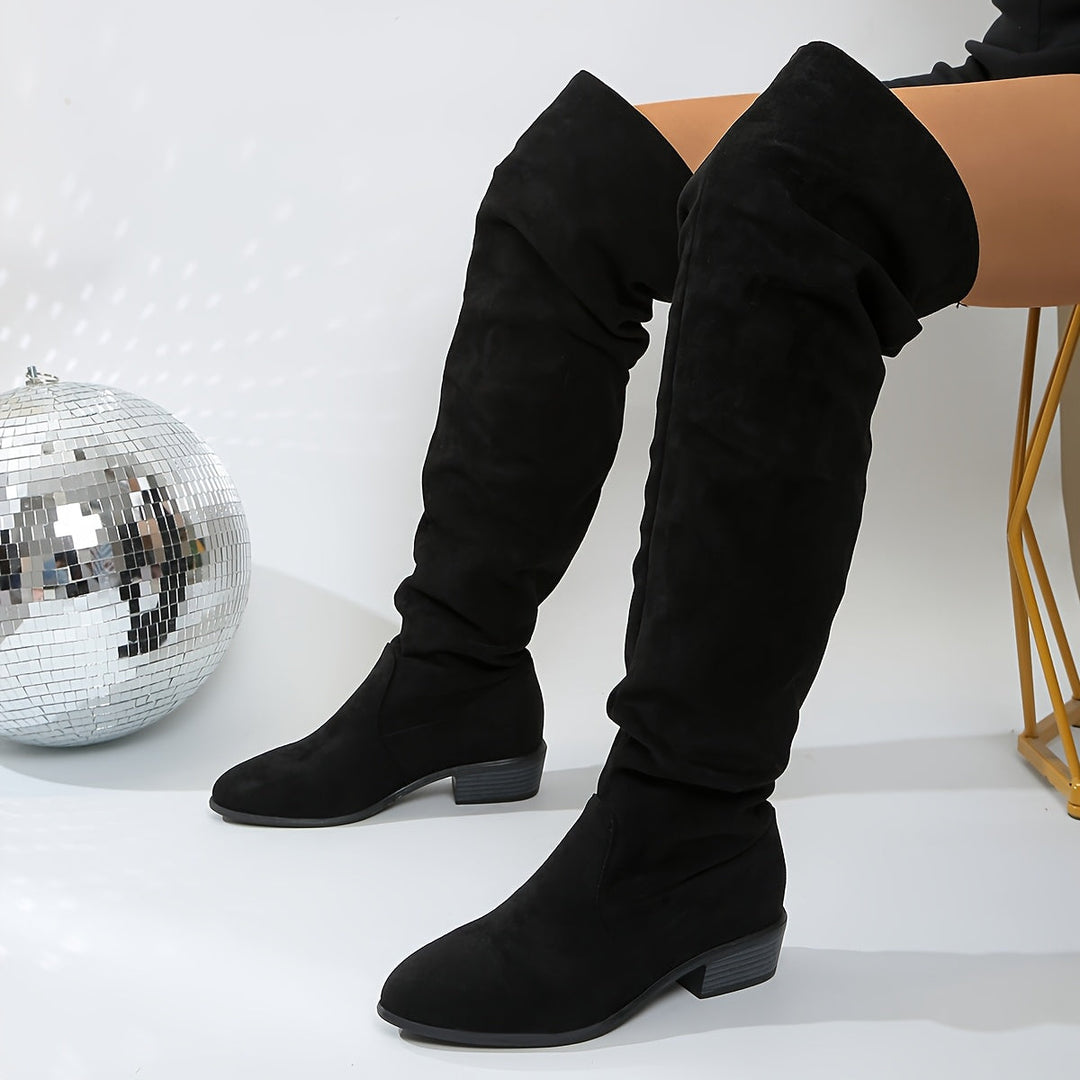 Matilda | Striking knee-high platform lace-up boots