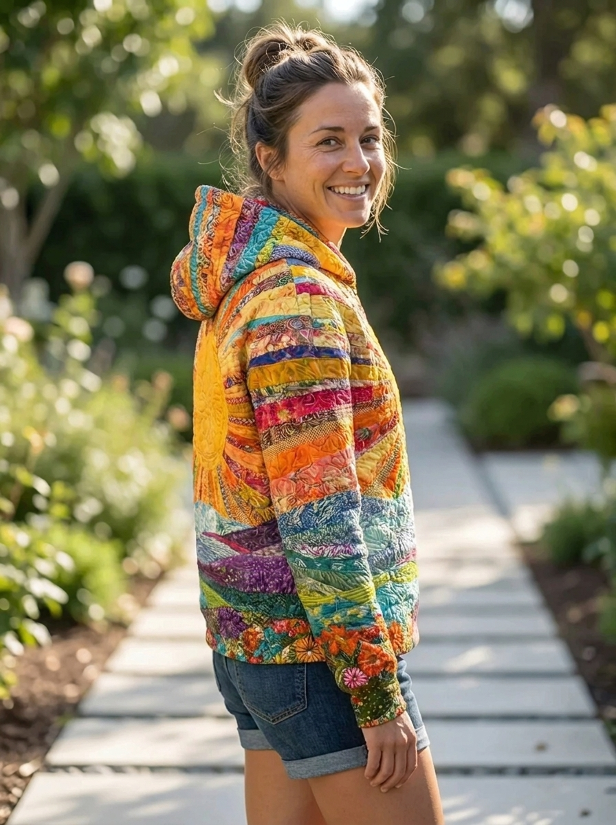 Clara | Sunrise Hoodie – Vibrant Colorful Design for Women