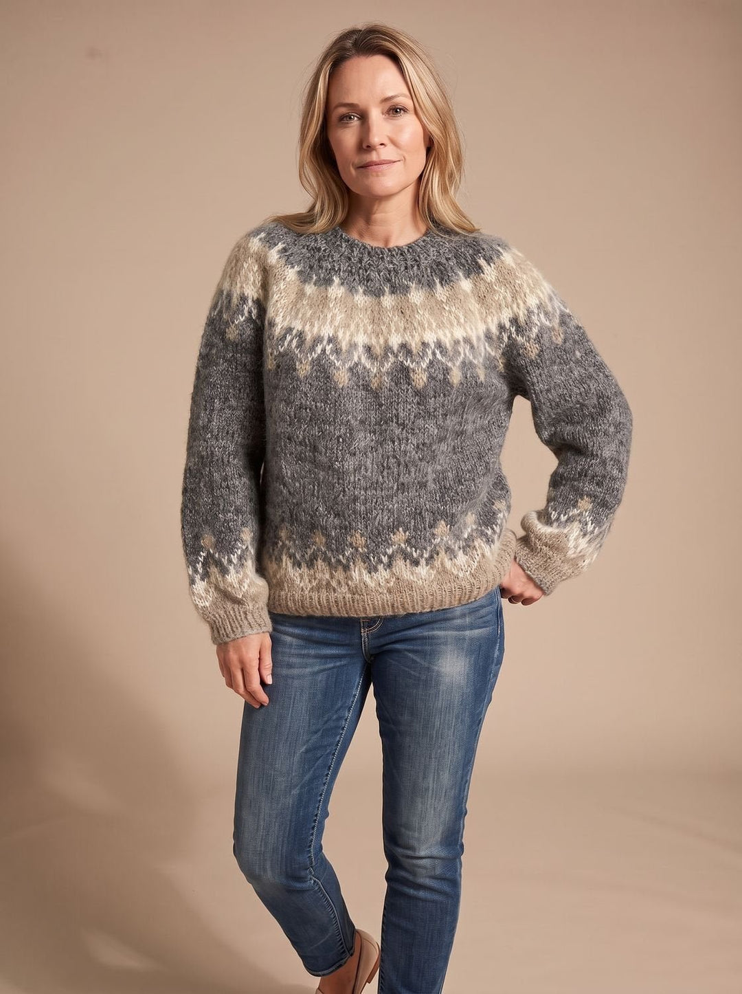Marlene | Weihnachtspullover – Nordischer Jacquard-Stil für Damen