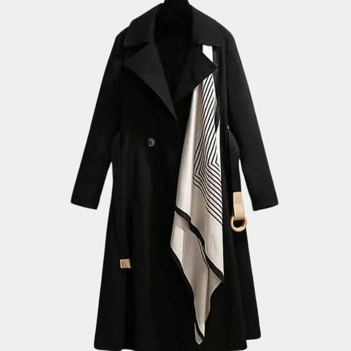 Jennifer | Elegant Midi Trench Coat with Waist Belt