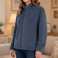 Freya | Elegant Damen Sherpa-Jacke Mit Stehkragen Aus Weichem Fleece