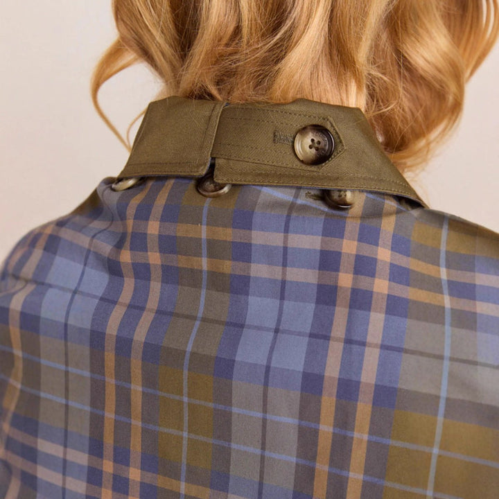 Maisie | Oversized trench coat with a checked collar