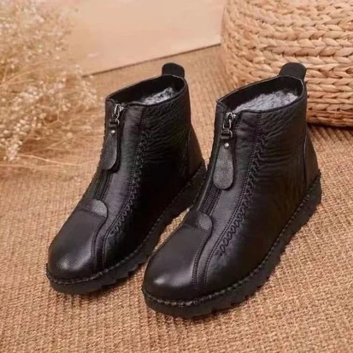 Eleanor | Warm Lined Leather Ankle Boots with Non-Slip Sole