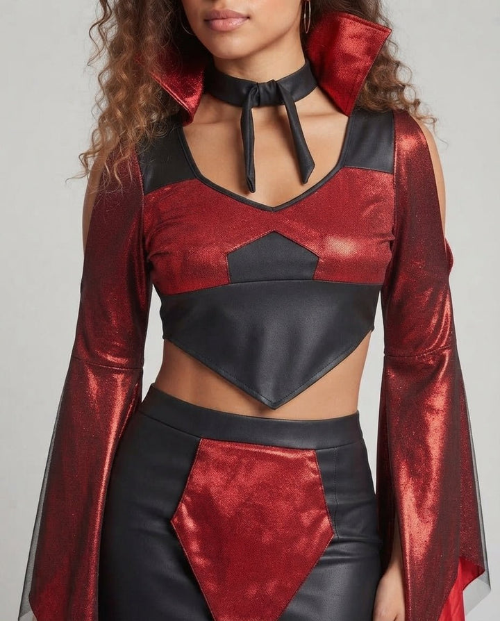 Drune | Devil Costume – Stylish Tulle Skirt with Voluminous Sleeves for Women