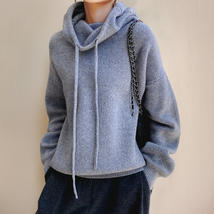 Elfriede | Oversize Strick-Turtleneck Sweater mit Kapuze