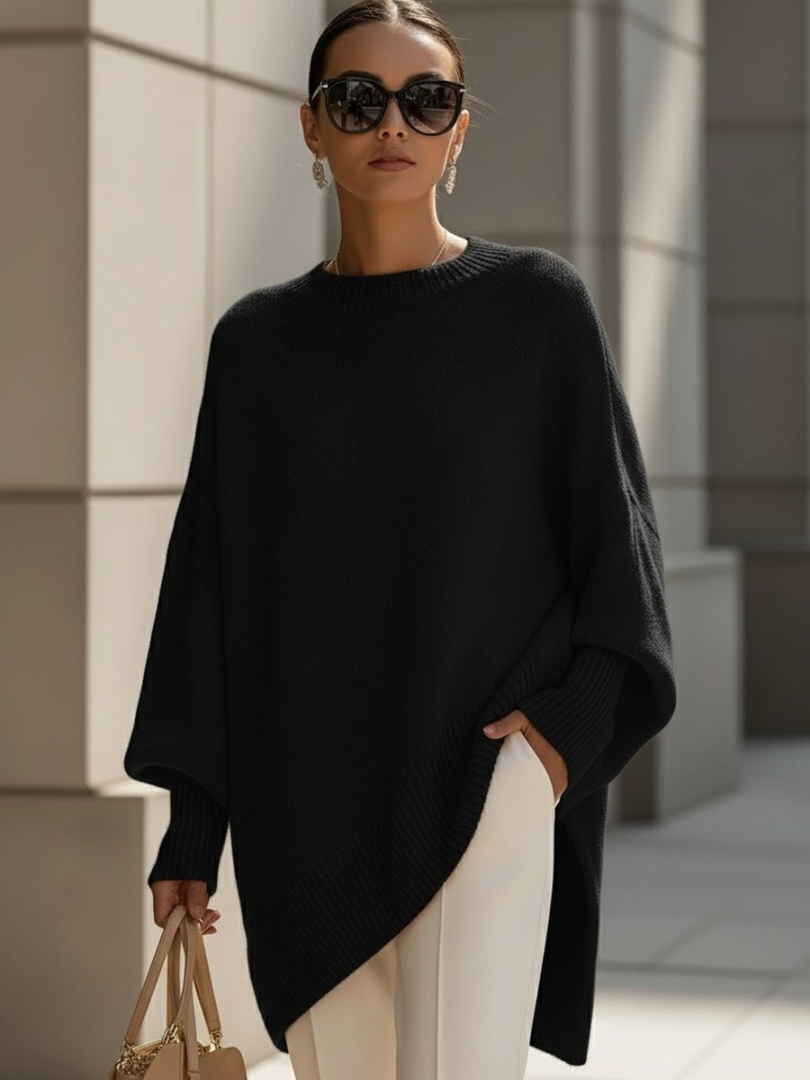 Hannah | Elegant Oversized Women's Knit Sweater with Batwing Sleeves