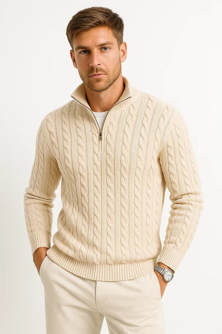 Konrad | Knitted Sweater – Classic Cable Design for Men