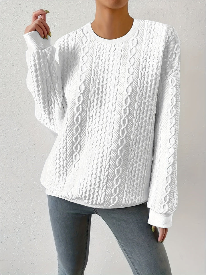 Joyce | Textured Cable-Knit Sweatshirt – Zeitlos Elegant