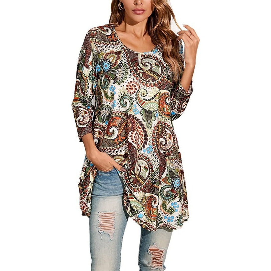 Vivienne | Mandala Tunic Top with an Elegant A-Line Silhouette