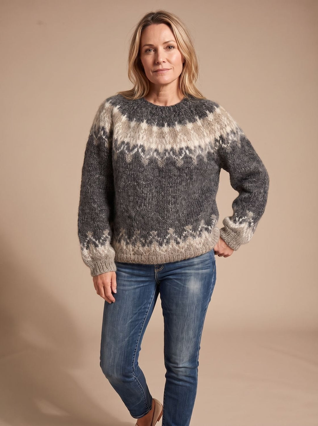 Marlene | Weihnachtspullover – Nordischer Jacquard-Stil für Damen