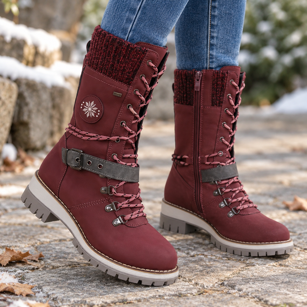 Snowlina | Kniehohe Winterstiefel – Verstellbare, Wärmeisolierte Ausführung