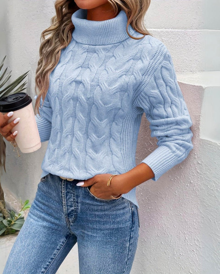 Marie | Turtleneck Sweater – Zeitloser Kabelstrickpullover für Damen