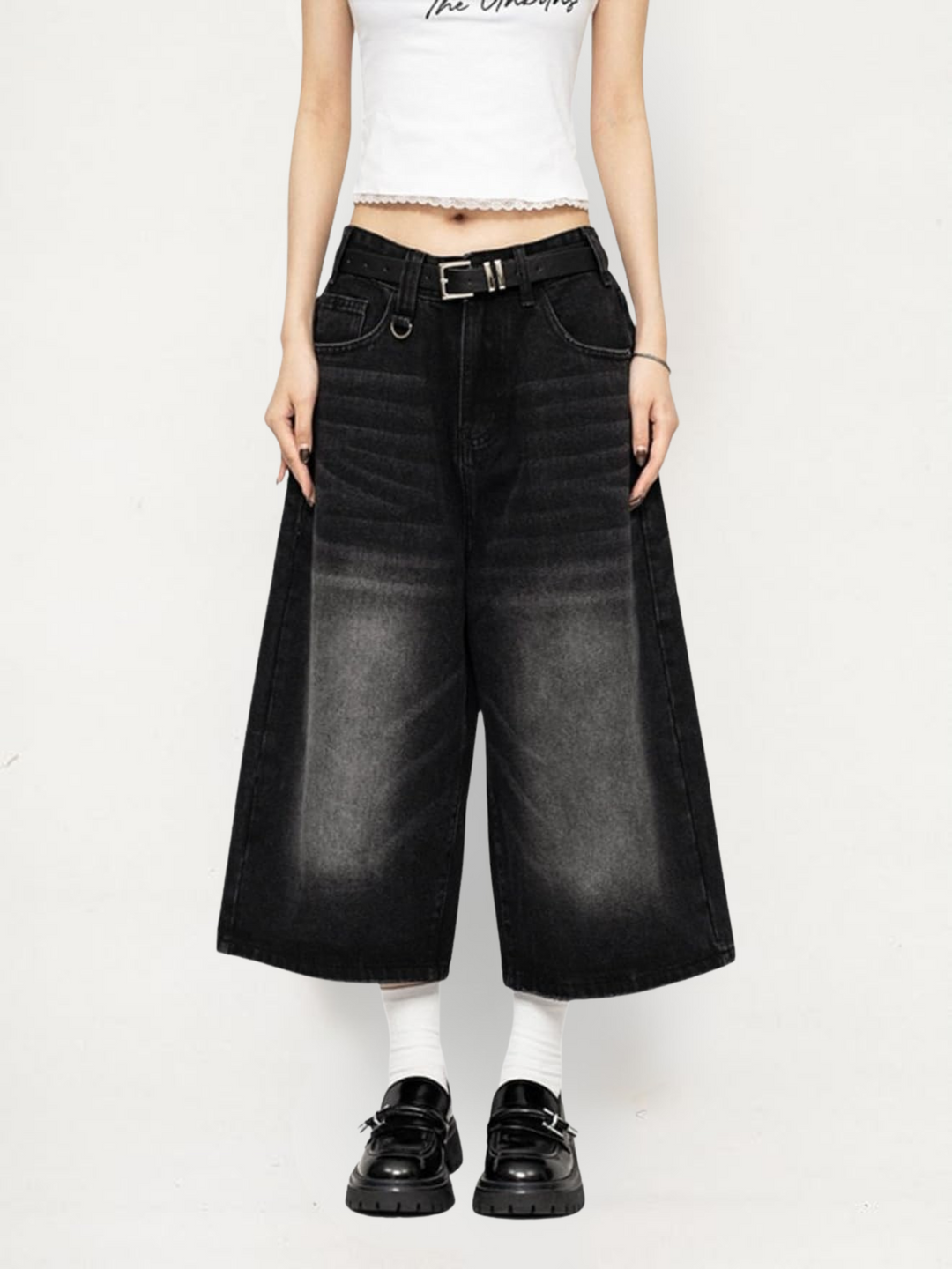 Mia | Retro Denim Culottes: Wide-Leg Trousers for a Striking Streetwear Look