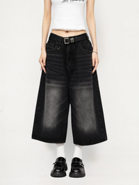 Mia | Retro Denim Culottes: Wide-Leg Trousers for a Striking Streetwear Look