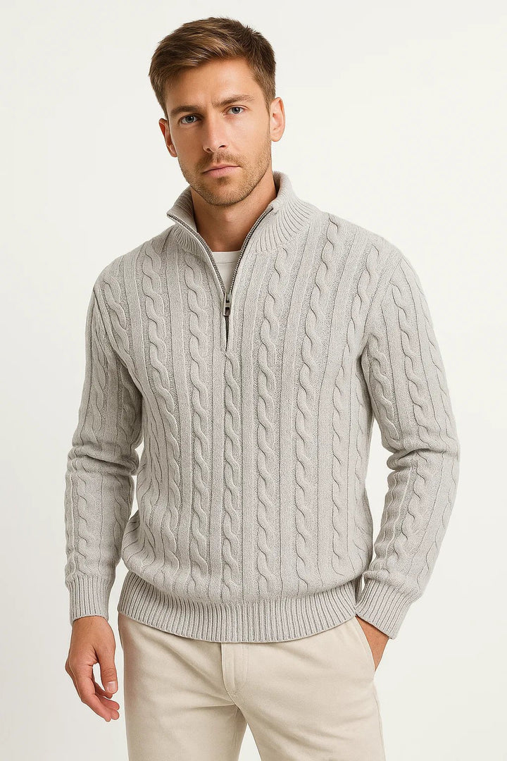 Konrad | Knitted Sweater – Classic Cable Design for Men