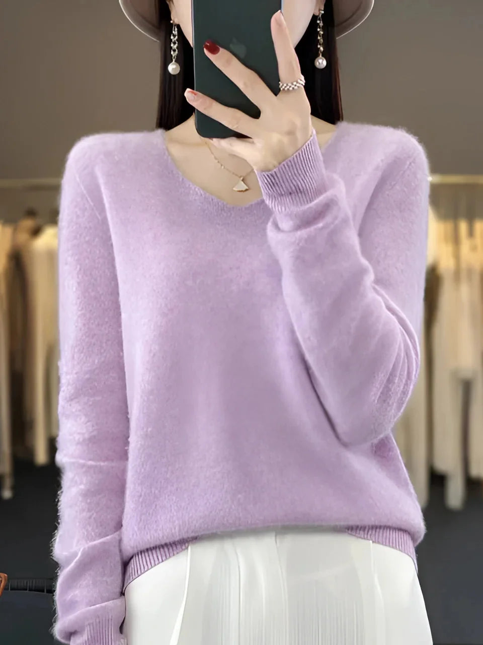Isabella | Cashmere Sweater – Luxuriöser V-Ausschnitt für Frauen